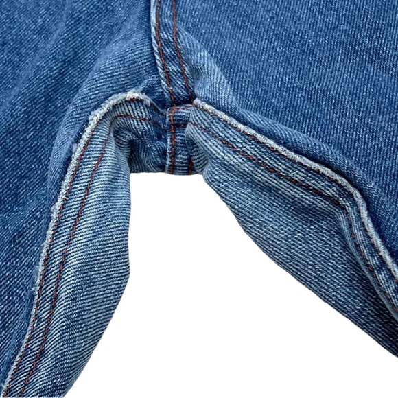 Vintage 90s Denim Shorts Cut Off Blue Red Heart Breaker Embroidered Size 13 - Picture 5 of 12